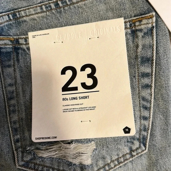 NEW Re/Done high‎ rise 80s long denim shorts - Picture 5 of 5